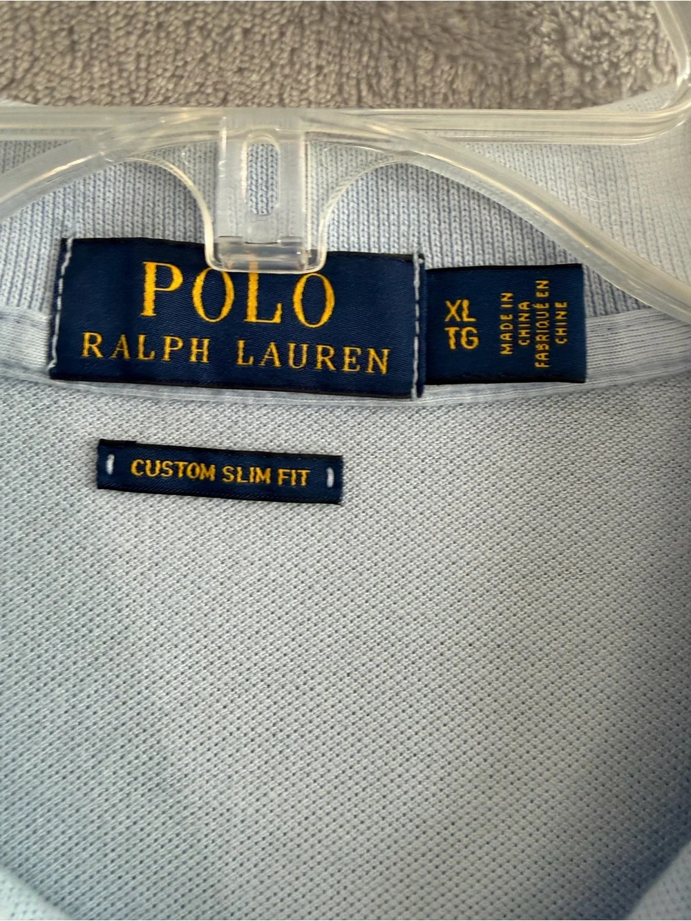Polo Ralph Lauren Men’s XL Custom Slim Fit Light Blue Pony Logo Polo Shirt
